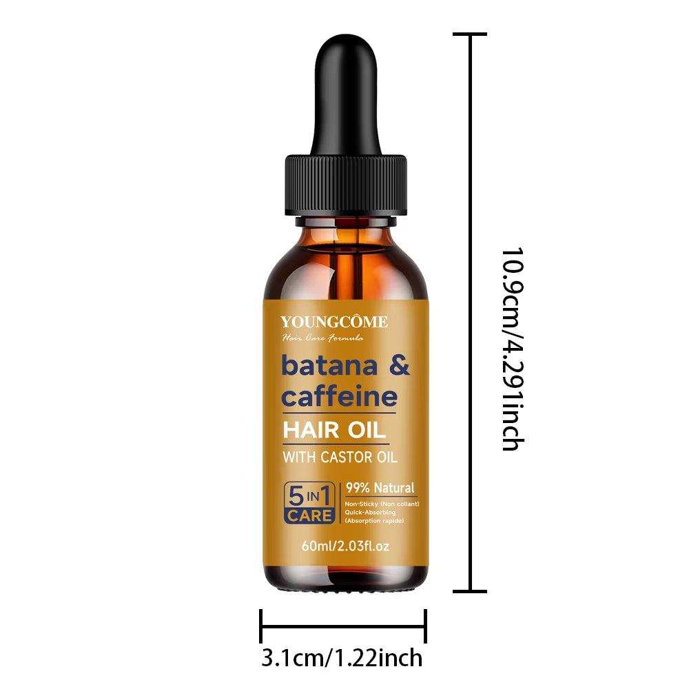 Batana & Caffeine HAIR OIL Reduct Hair Loss Prevent Split Hair Care Product Nourish Moisturize Improve Hair Quality