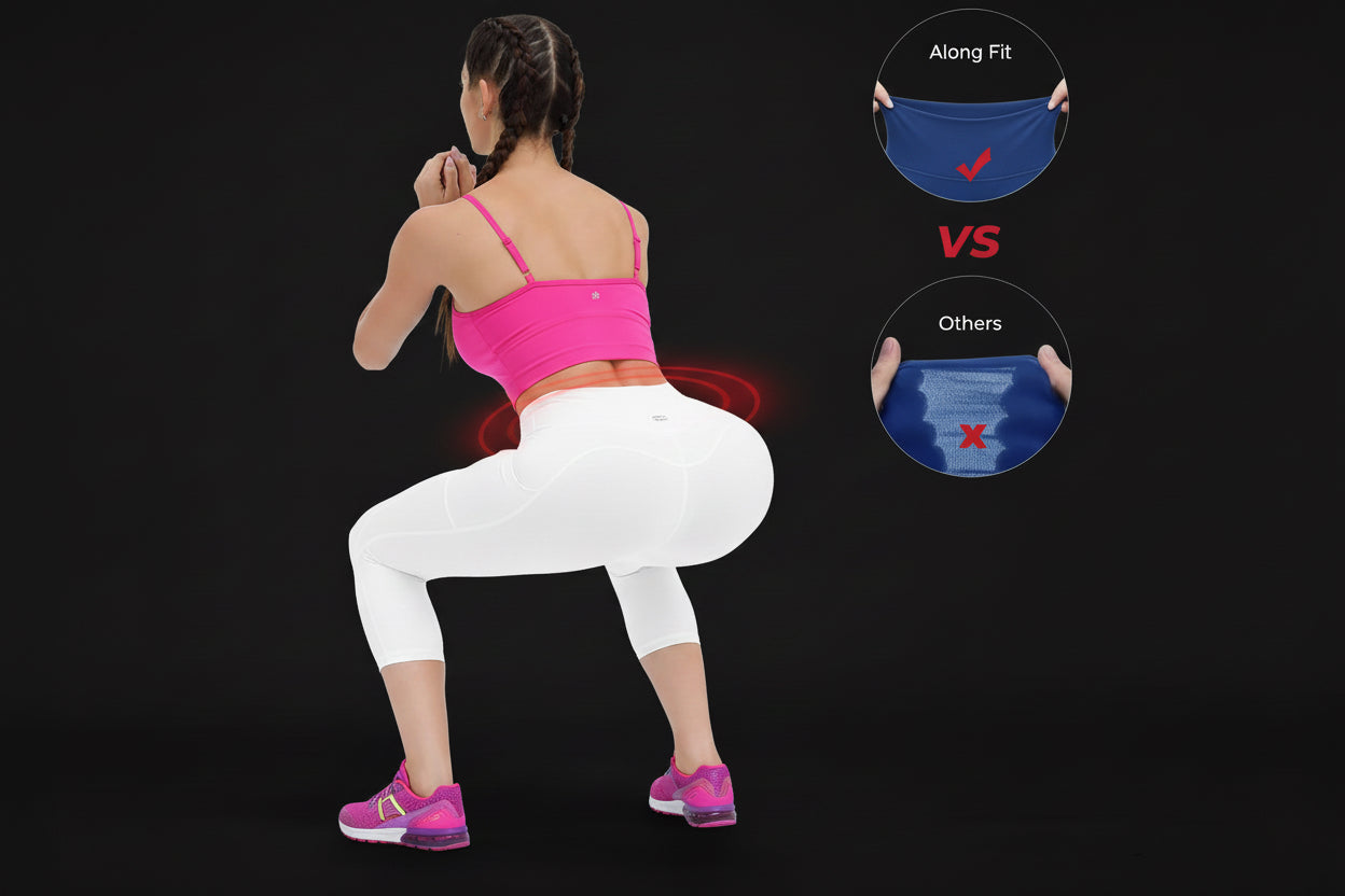Anti-Nail Leggings for Women, Non-See-Through Yoga Pants with Phone Pockets, Tummy Control Full-Length/Capri Tights