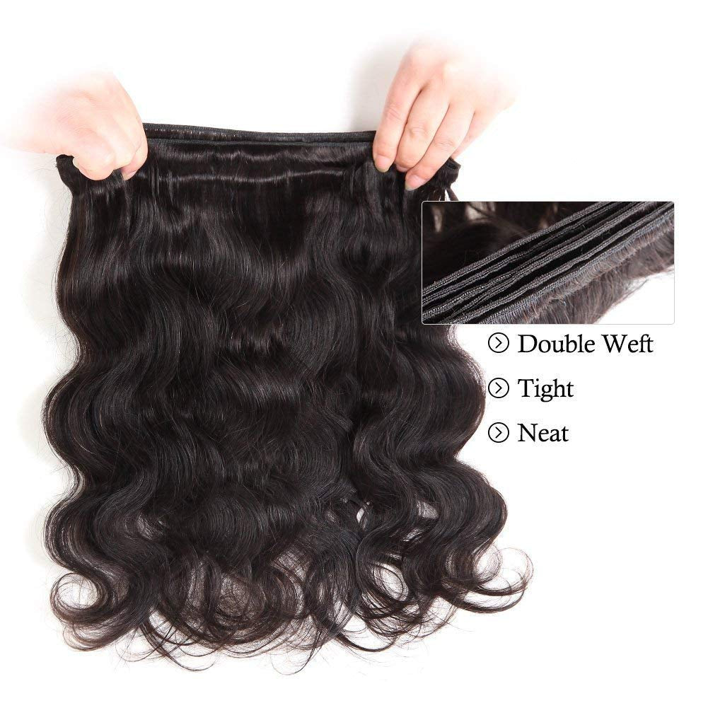12A Human Hair Bundles Body Wave Bundles Human Hair 100% Unprocessed Weave Bundles Human Hair Extensions Natural Color 20 Inch