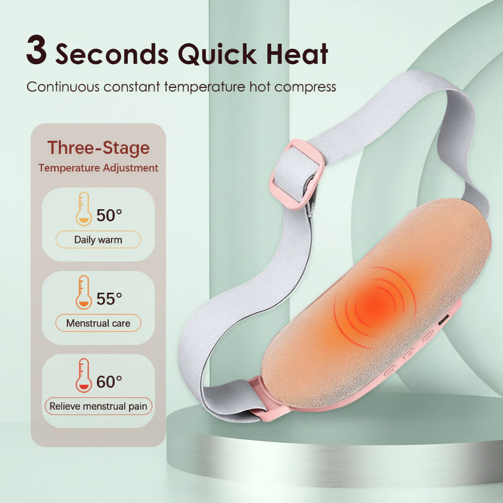 Electric Heating Menstrual Vibration Pad Belt for Period Pain Relief Cramps US