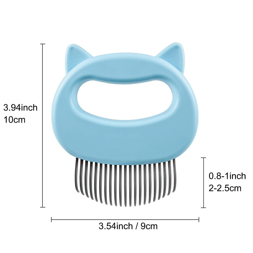 Cat Dog Comb Pet Hair Grooming Massage Comb, Cat Dog Hair Shedding Brush Pet Shell Comb for Removing Matted Tangled Fur and Loose Hair (Blue)