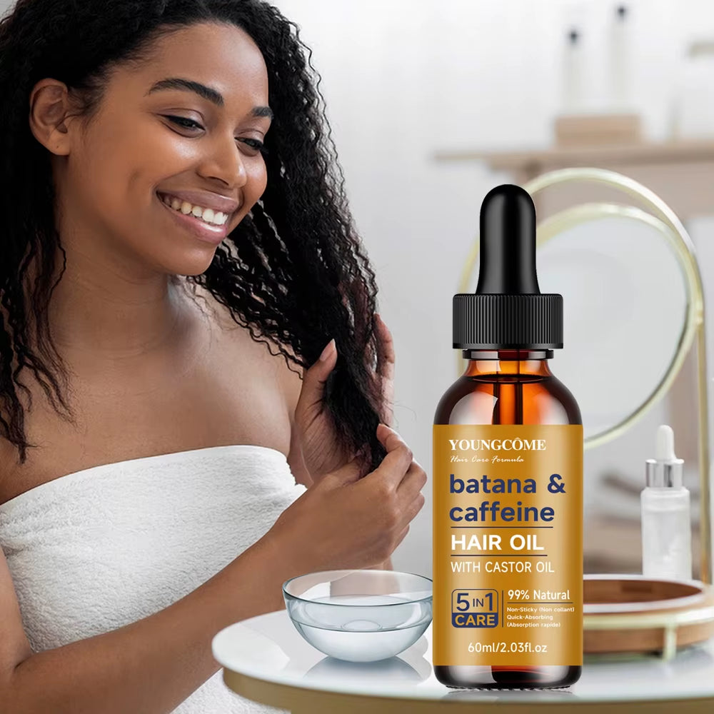Batana & Caffeine HAIR OIL Reduct Hair Loss Prevent Split Hair Care Product Nourish Moisturize Improve Hair Quality