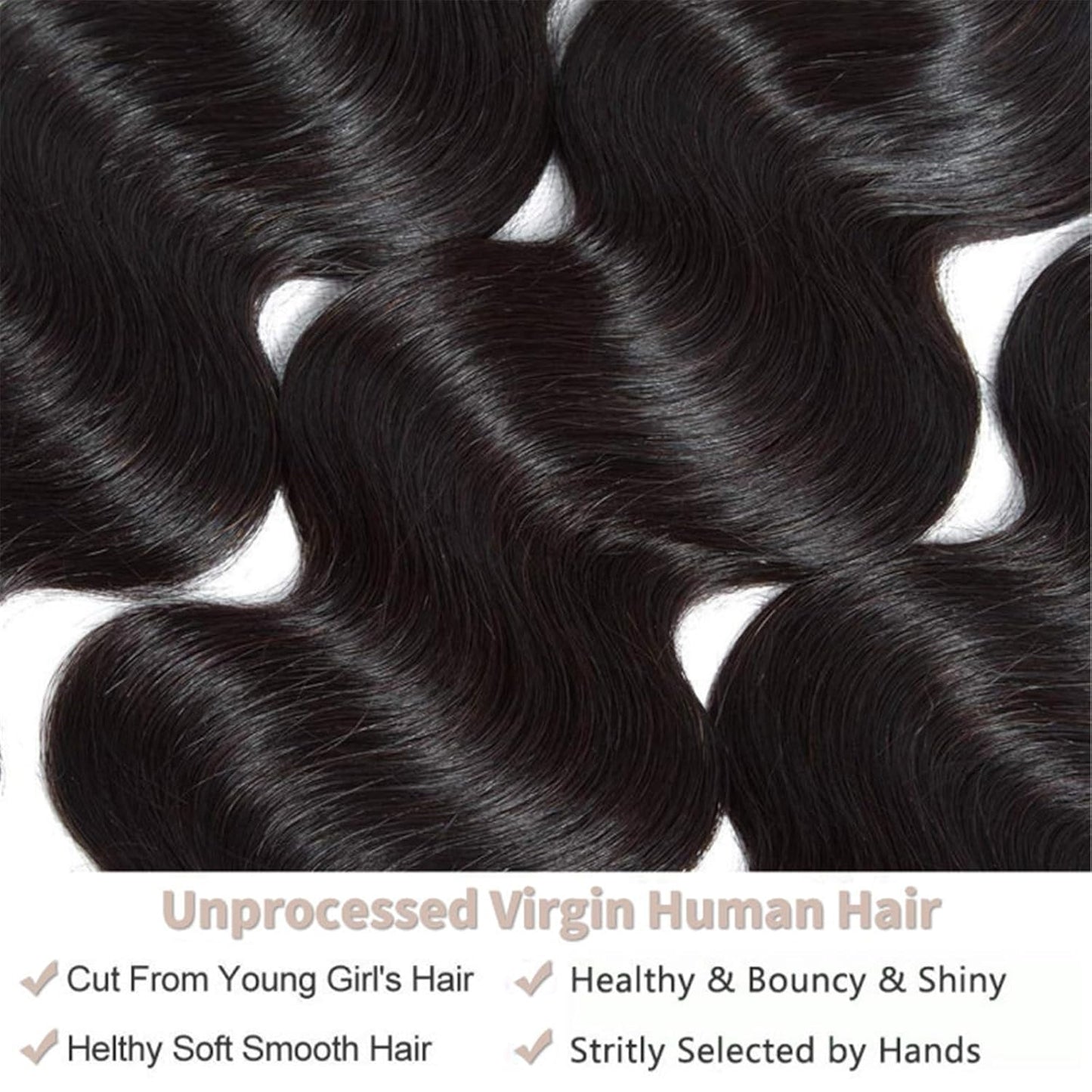 12A Human Hair Bundles Body Wave Bundles Human Hair 100% Unprocessed Weave Bundles Human Hair Extensions Natural Color 20 Inch