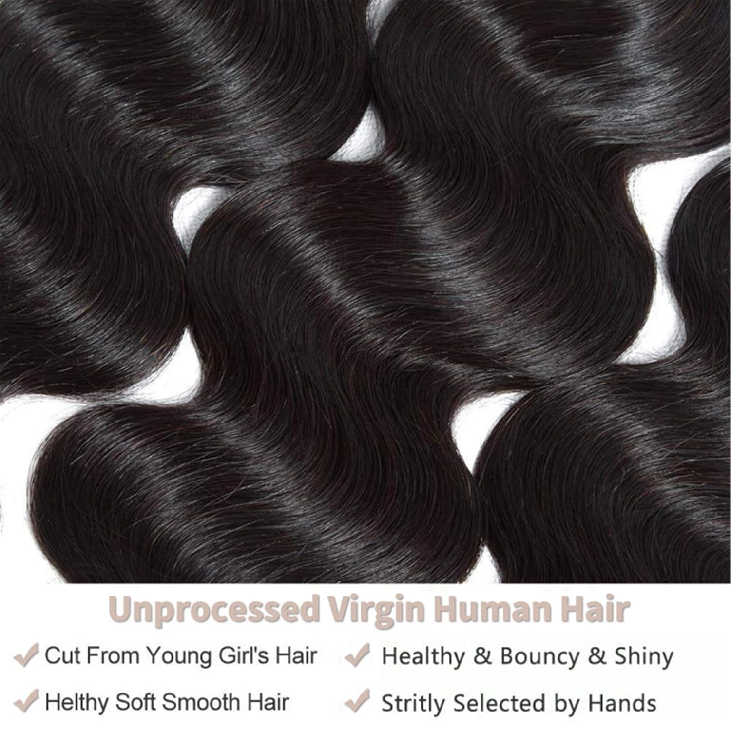 12A Human Hair Bundles Body Wave Bundles Human Hair 100% Unprocessed Weave Bundles Human Hair Extensions Natural Color 20 Inch