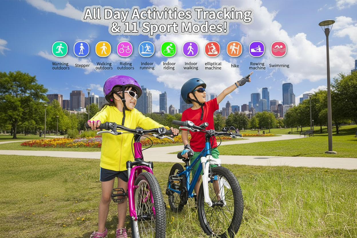 Kids Watch Fitness Tracker, Fitness Watches for Kids, Activity Tracker with Pedometers, Stopwatch, IP68 Waterproof, 11 Sport Modes Smart Watch for Kids Age 6-16 Years Old