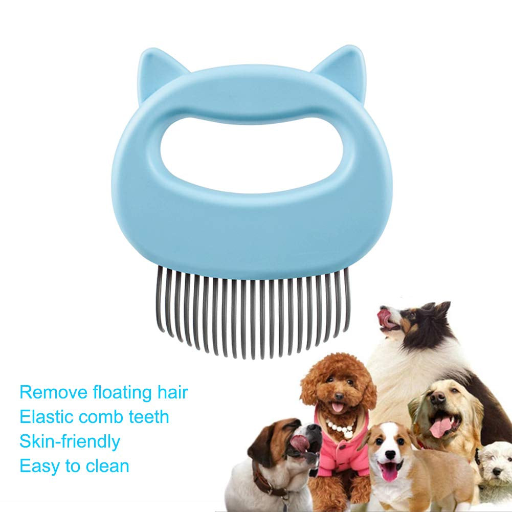 Cat Dog Comb Pet Hair Grooming Massage Comb, Cat Dog Hair Shedding Brush Pet Shell Comb for Removing Matted Tangled Fur and Loose Hair (Blue)